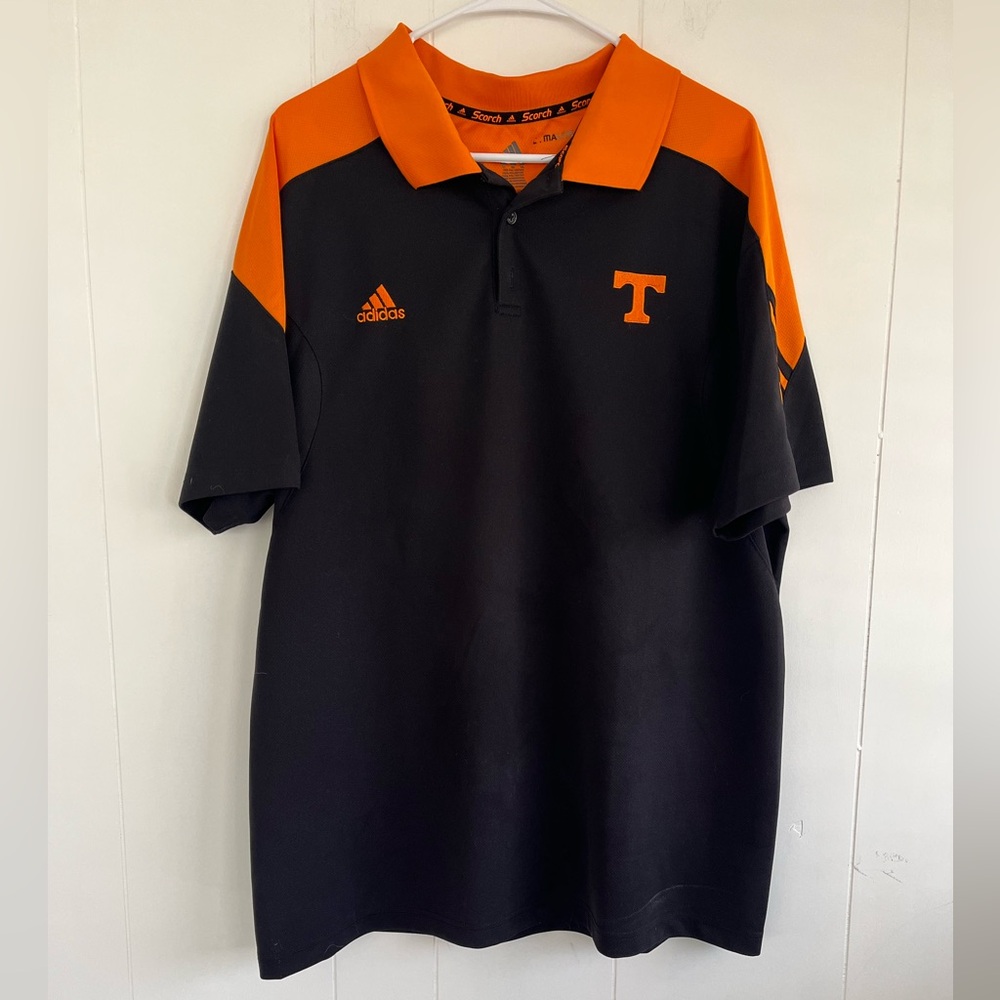 Adidas Men's Black and Orange Polo Shirt Tennessee VOLS Volunteers Size XL